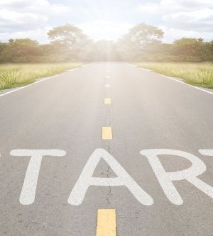 Imagen de la carretera con la palabra START escrita