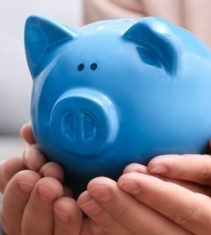Imagen de un piggy bank de color azul
