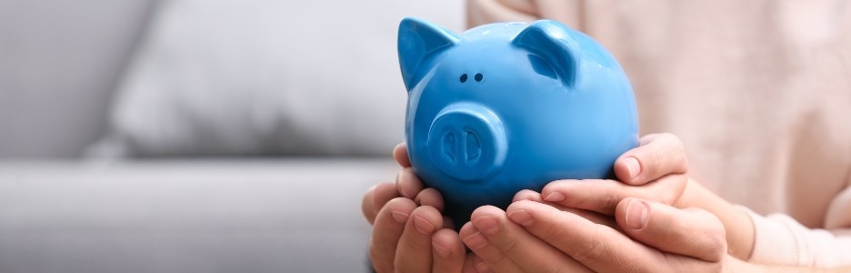 Imagen de un piggy bank de color azul
