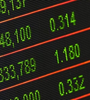 Imagen de números en una bolsa de valores