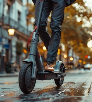 Imagen de hombre montando patinete eléctrico