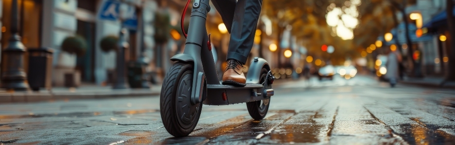 Imagen de hombre montando patinete eléctrico