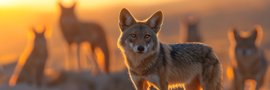 Imagen de un lobo ibérico en la montaña