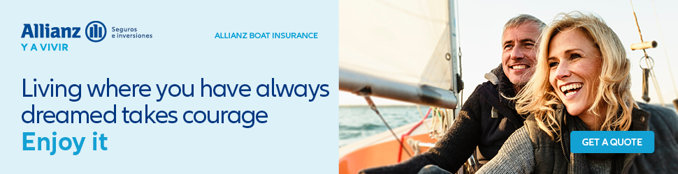 Allianz Boat Insurance banner with image of a couple sailing in the sea