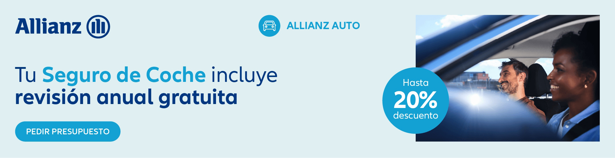 Banner de Seguro de Coche Allianz con imagen de una señora conduciendo su coche