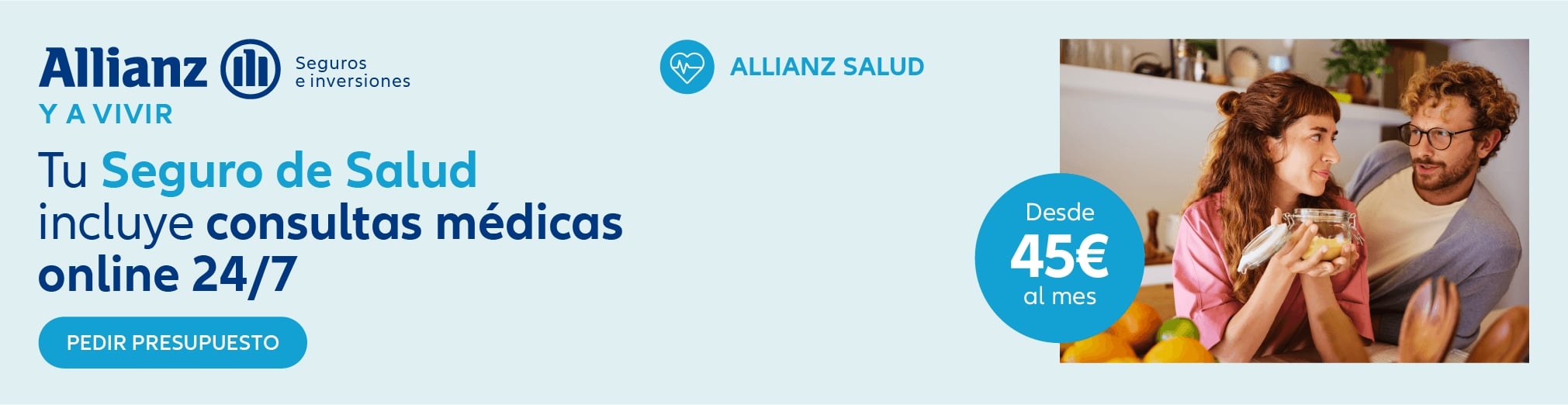 Banner de Seguro de Salud Allianz con imagen de una mujer practicando deporte al aire libre
