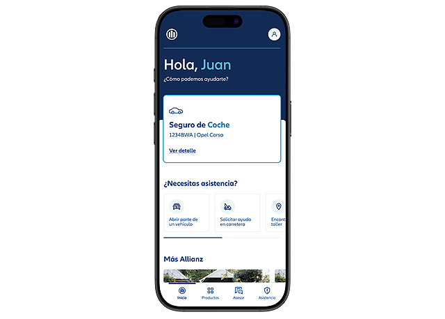 Image of a mockup of the Allianz health app