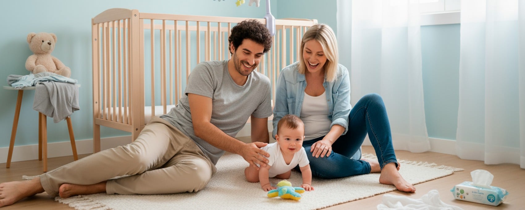 padre y madre con su bebé
